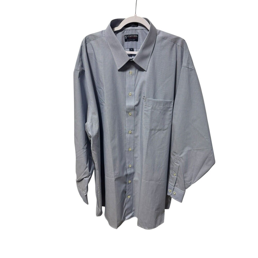 Stafford Performance Super Shirt Blue Pin Stripes New Size 20 36/37